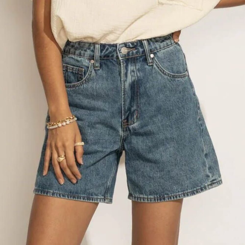 bohme High-Rise Classic Blue Denim Jean Shorts